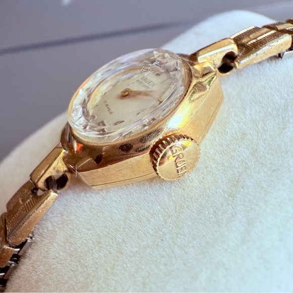 Vintage GRUEN Precision 14k Gold 17 Jewels Ladies Mechanical Watch Worki… - Picture 5 of 14